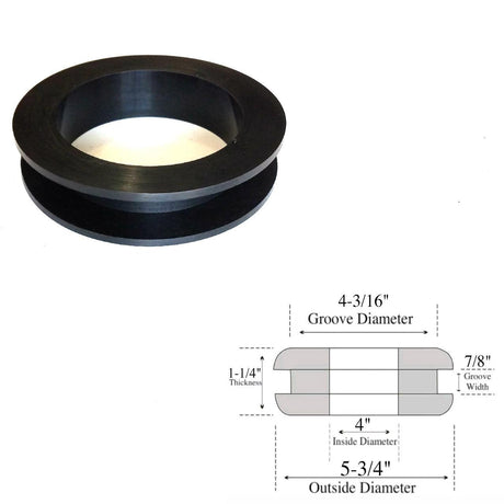 4" Inside Diameter Rubber Grommet - 7/8" Groove Width - Fits 4-3/16" Holes