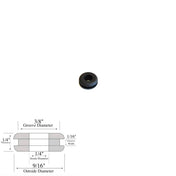 1/4" Inside Diameter Rubber Grommet - 1/16" Groove Width - Fits 3/8" Holes