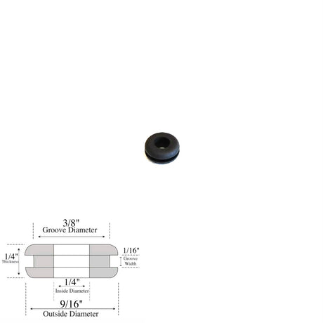 1/4" Inside Diameter Rubber Grommet - 1/16" Groove Width - Fits 3/8" Holes