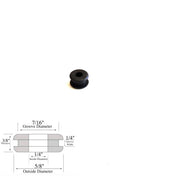 1/4" Inside Diameter Rubber Grommet - 1/4" Groove Width- Fits 7/16" Holes