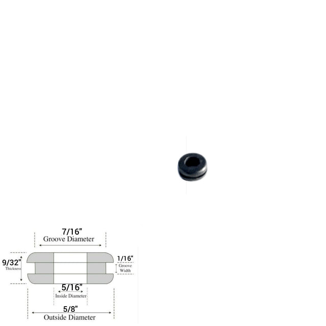 5/16" Inside Diameter Rubber Grommet - 1/16" Groove Width- Fits 7/16" Holes