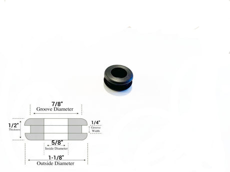 5/8" Inside Diameter Rubber Grommet - 1/4" Groove Width - Fits 7/8" Panel Hole