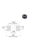 1/4" Inside Diameter Rubber Grommet - 1/8" Groove Width- Fits 7/16" Holes