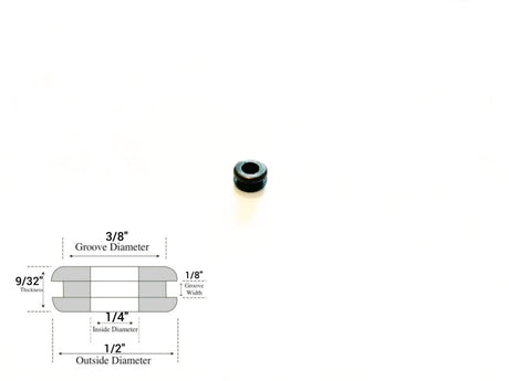 1/4" Inside Diameter Rubber Grommet - 1/8" Groove Width- Fits 3/8" Holes