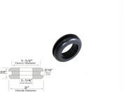 1-1/4" Inside Diameter Rubber Grommet - 3/16" Groove Width - Fits 1-1/2" Holes