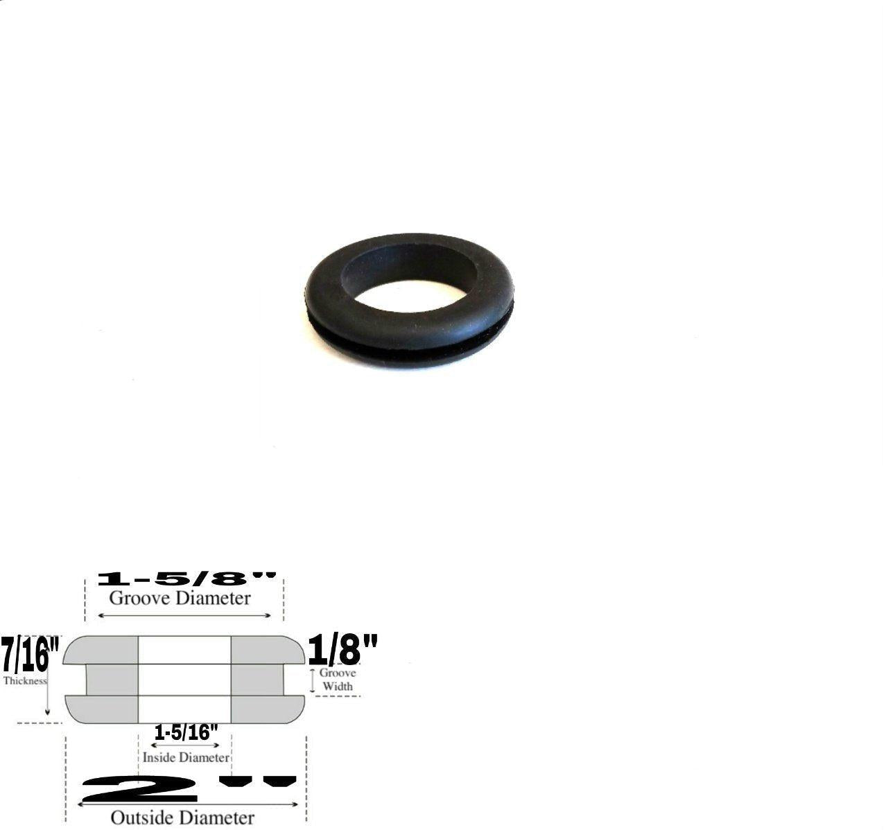 1-5/16" Inside Diameter Rubber Grommet - 1/8" Groove Width - Fits 1-5/8" Holes