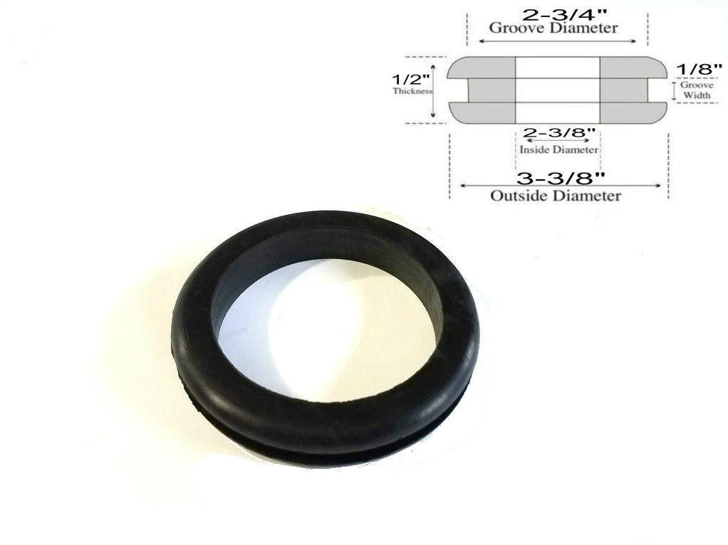 2-3/8" Inside Diameter Rubber Grommet - 1/8" Groove Width - Fits 2-3/4" Hole