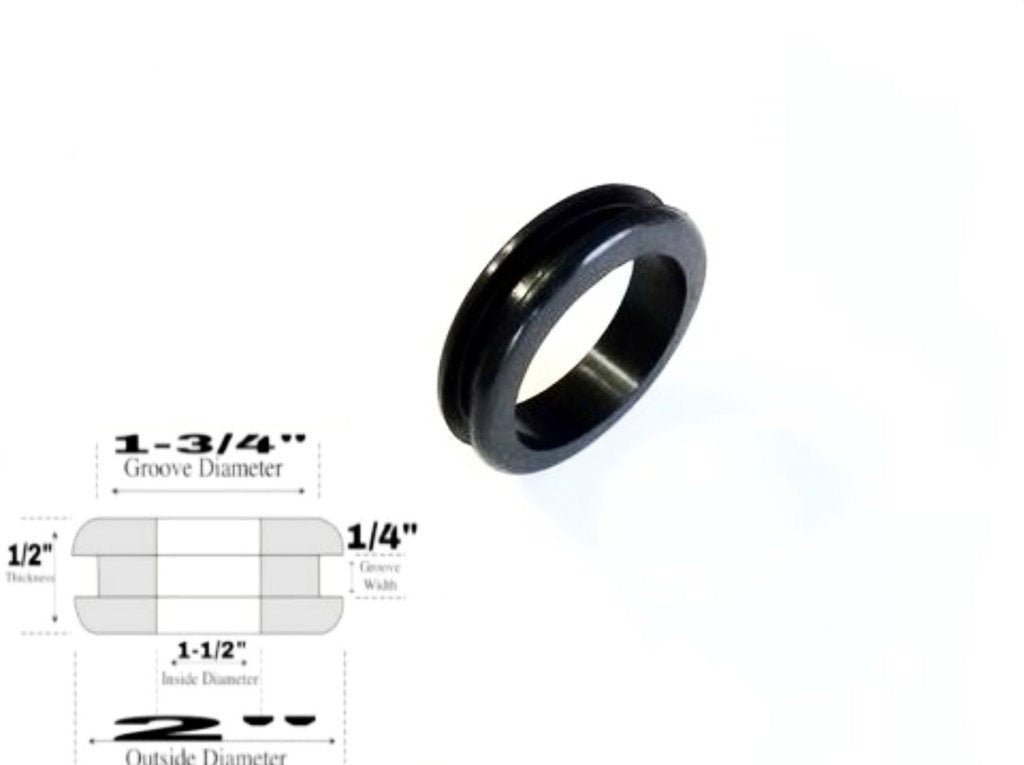 1-1/2" Inside Diameter Rubber Grommet - 1/4" Groove Width - Fits 1-3/4" Holes