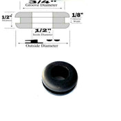 1/2" Inside Diameter Rubber Grommet - 1/8" Groove Width - Fits: 3/4" Holes