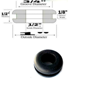 1/2" I.D x 3/4"  Rubber Grommet