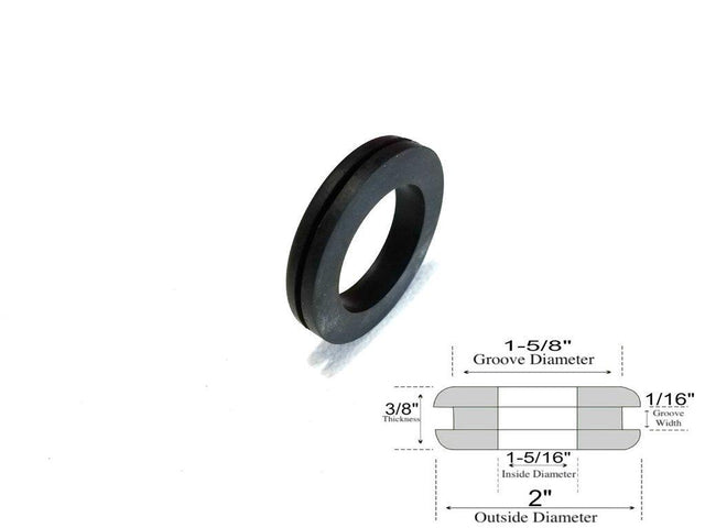 1-5/16" Inside Diameter Rubber Grommet - 1/16" Groove Width - Fits 1-5/8" Holes