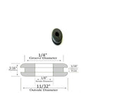 1/8" Inside Diameter Rubber Grommet - 1/16" Groove Width - Fits 1/4" Holes