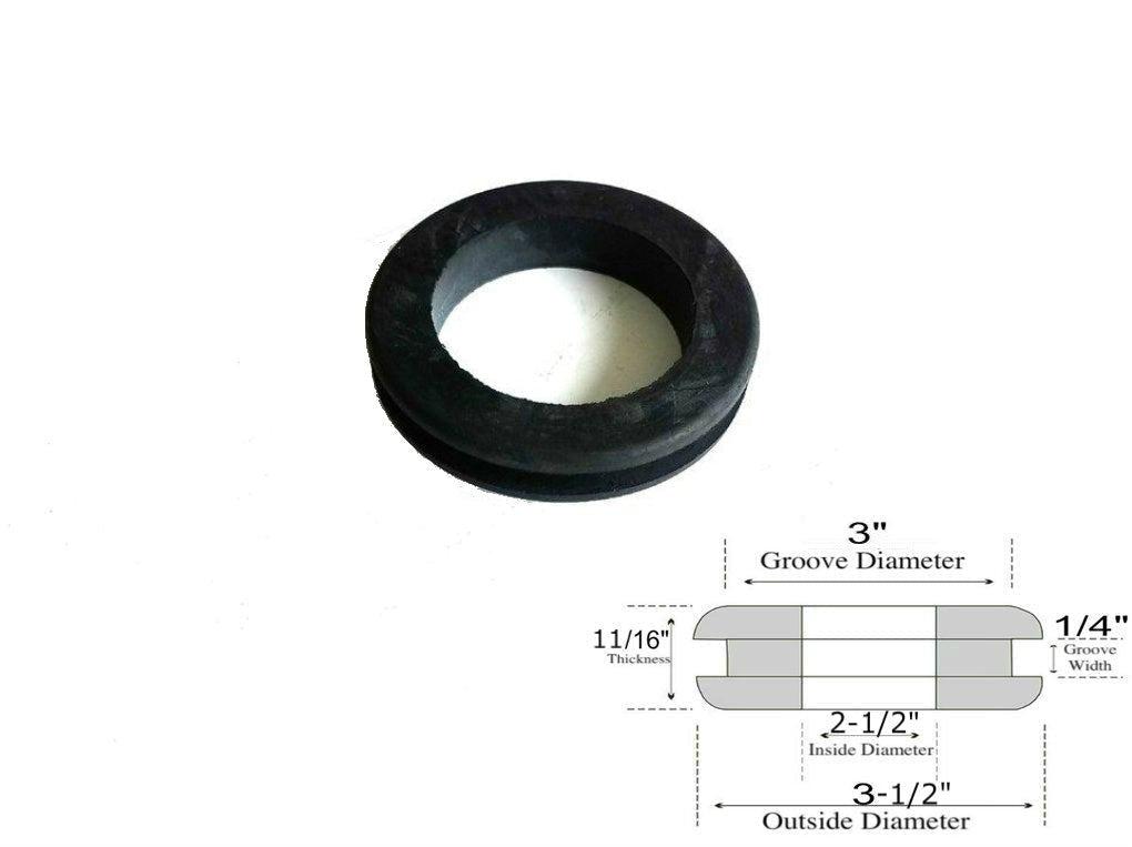 2-1/2" Inside Diameter Rubber Grommet - 1/4" Groove Width - Fits 3" Holes