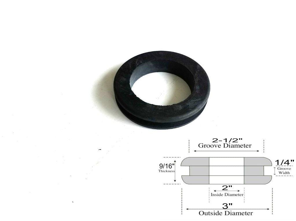 2" Inside Diameter Rubber Grommet - 1/4" Groove Width - Fits 2-1/2" Holes