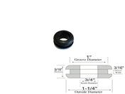 3/4" Inside Diameter Rubber Grommet - 3/16" Groove Width - Fits 1" Holes