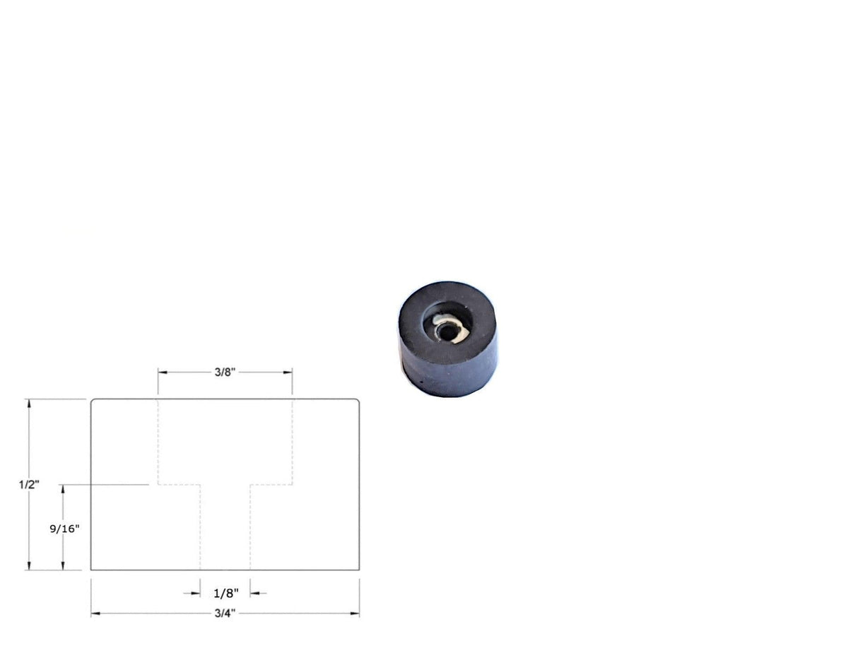 3/4" Diameter * 1/2" Height Rubber Feet with Metal Washer built-in