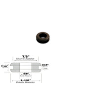5/8" Inside Diameter Rubber Grommet - 3/16" Groove Width - Fits 7/8" Panel Hole